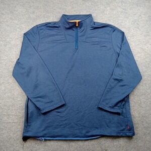 IZOD Sweater Mens XL Blue Quarter Zip Pullover Material Tag Missing Long Sleeve